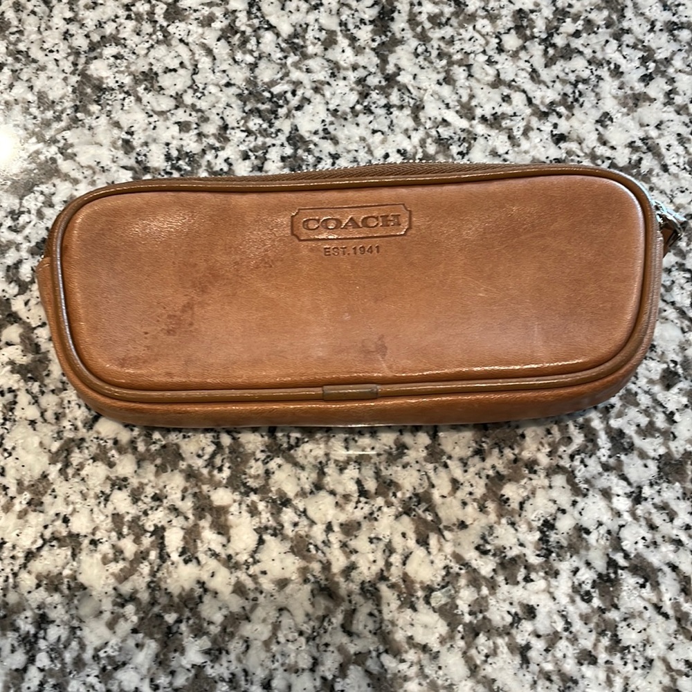 Coach leather glasses case